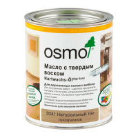 Масло с твердым воском для дерева Osmo Hartwachs-Ol Effekt Натуральный тон матовый 3041 0,2 л