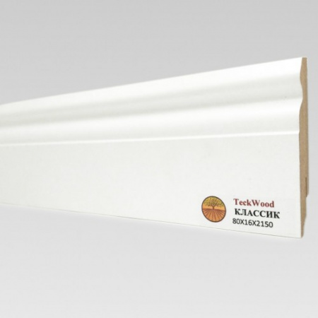 Плинтус Teckwood Белый Классик фигурный 80×16