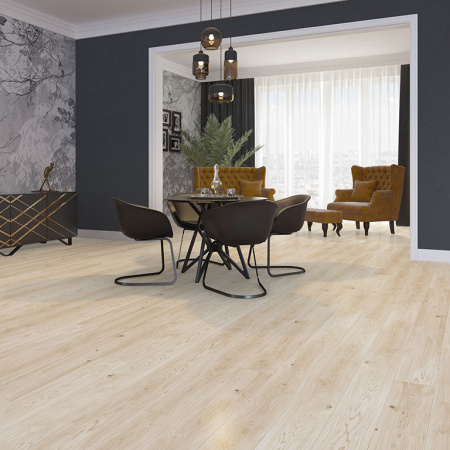Паркетная доска Baltic Wood Дуб юник крим лак однополосный Oak CREAM
