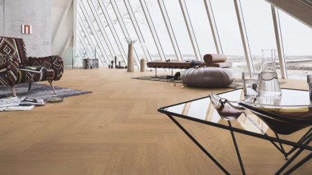 Паркетная доска Meister PS 500 Residence Дуб гармония чистый лак 8583 елка 710х142х13 Pure oak harmonious фото 3