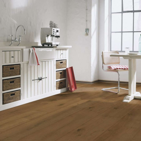 Паркетная доска Meister HD 400 Lindura Дуб рустик золотисто-коричневый масло 8514 Golden brown rustic oak фото 2