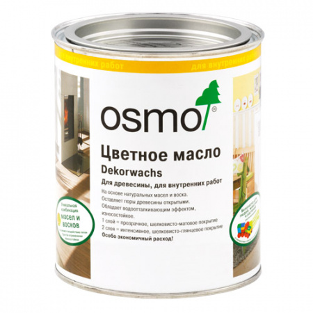 Цветное масло для дерева прозрачный тон Osmo Dekorwachs Transparent Tone Бесцветное 3101 0,75 л