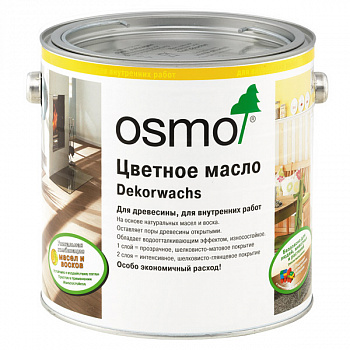 Цветное масло для дерева прозрачный тон Osmo Dekorwachs Transparent Tone Дуб светлый 3103 2,5 л