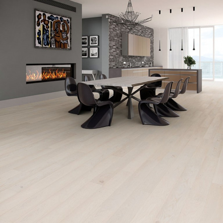 Паркетная доска Baltic Wood Дуб юник Вайт масло однополосный Oak WHITE