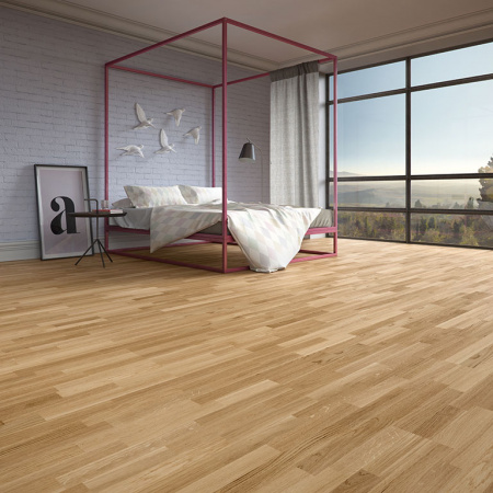 Паркетная доска Baltic Wood Дуб классик лак трехполосный Oak