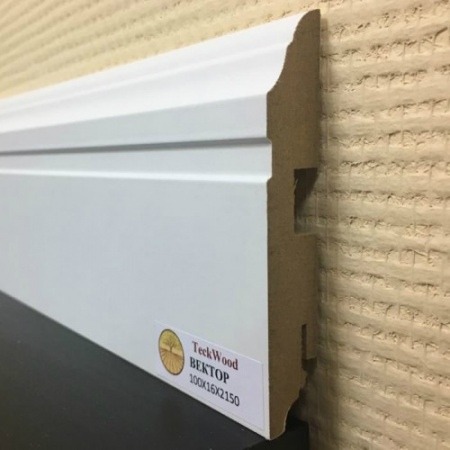 Плинтус Teckwood Белый Вектор фигурный 100×16