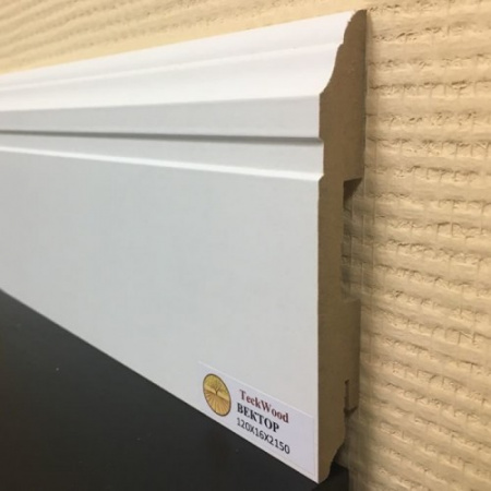 Плинтус Teckwood Белый Вектор фигурный 120×16