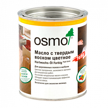 Цветное масло с твердым воском для дерева Osmo Hartwachs-Ol Farbig Мед прозрачное 3071 0,75 л