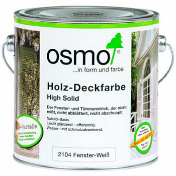 Белая краска для окон и дверей Osmo Holz Deckfarbe Белая 2104 2,5 л