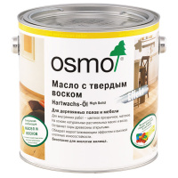 Масло с твердым воском для дерева Osmo Hartwachs-Ol Effekt Натуральный тон матовый 3041 2,5 л