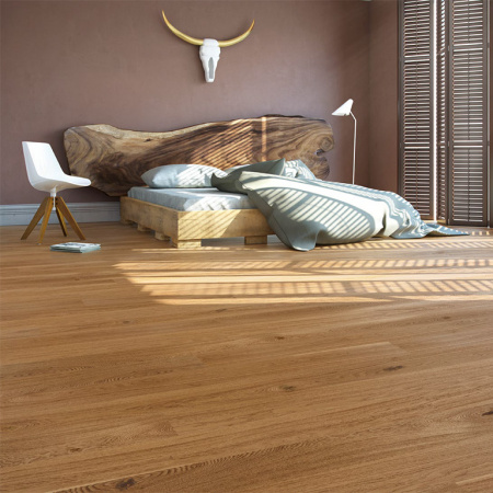 Паркетная доска Baltic Wood Дуб вилла Амбер и амбер лак однополосный Oak AMBER & AMBER
